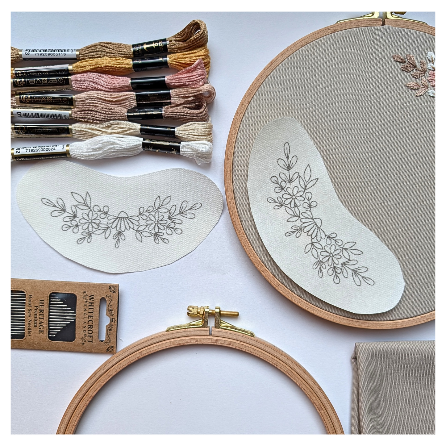 Stickset Blumenkrone Sand