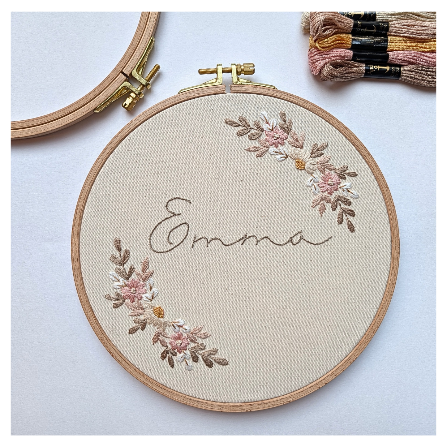 Stickset Blumenkrone Natur