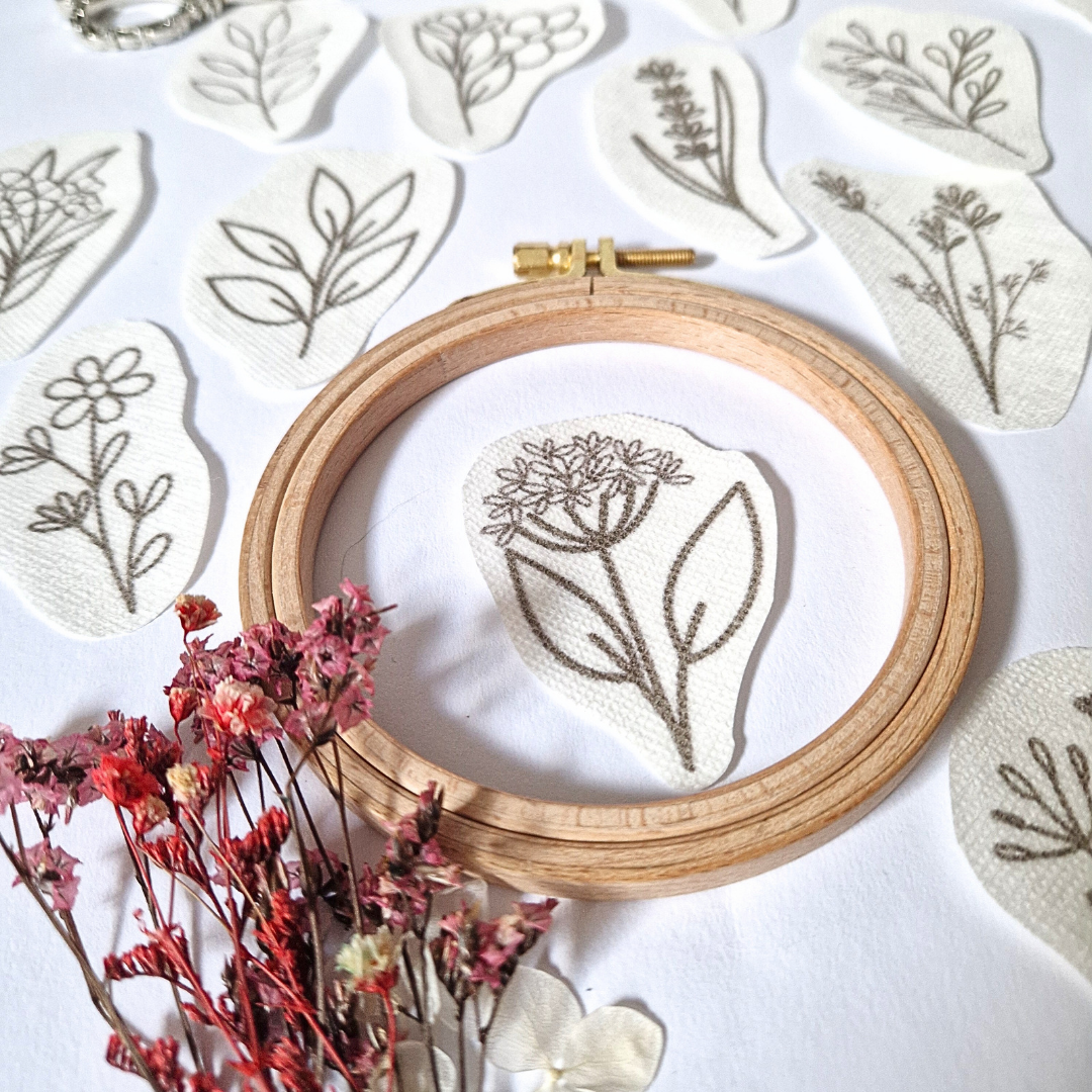 Stickaufkleber "Blätter", Stick and Stich