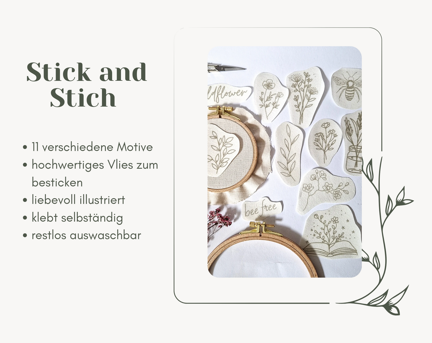 Stickaufkleber "Bee", Stick and Stich