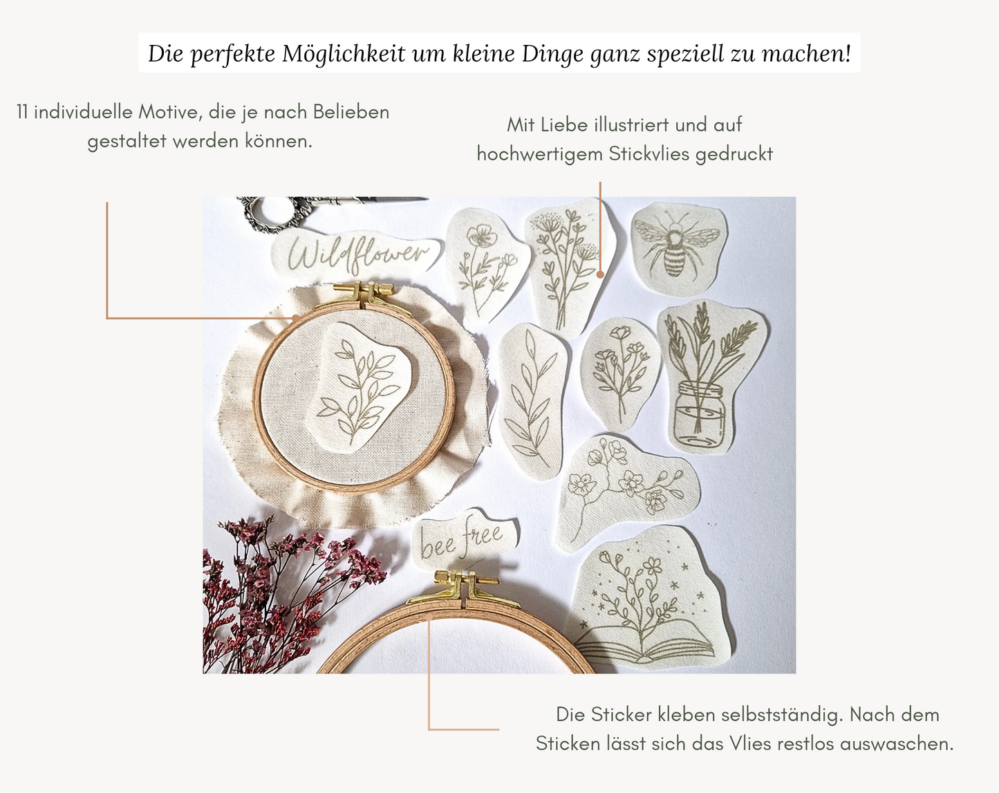Stickaufkleber "Bee", Stick and Stich