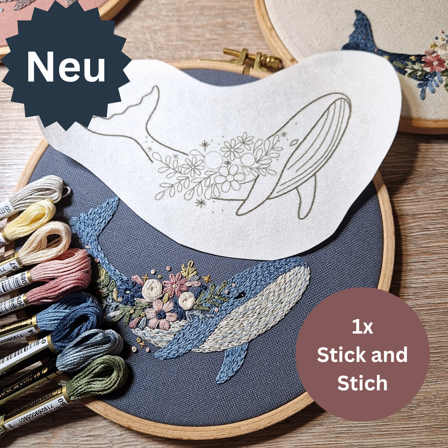 Stickaufkleber "Wal" Stick and Stich