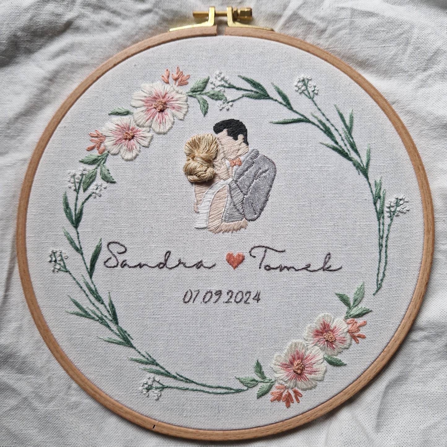 Stickbild Hochzeit, Personalisierbar