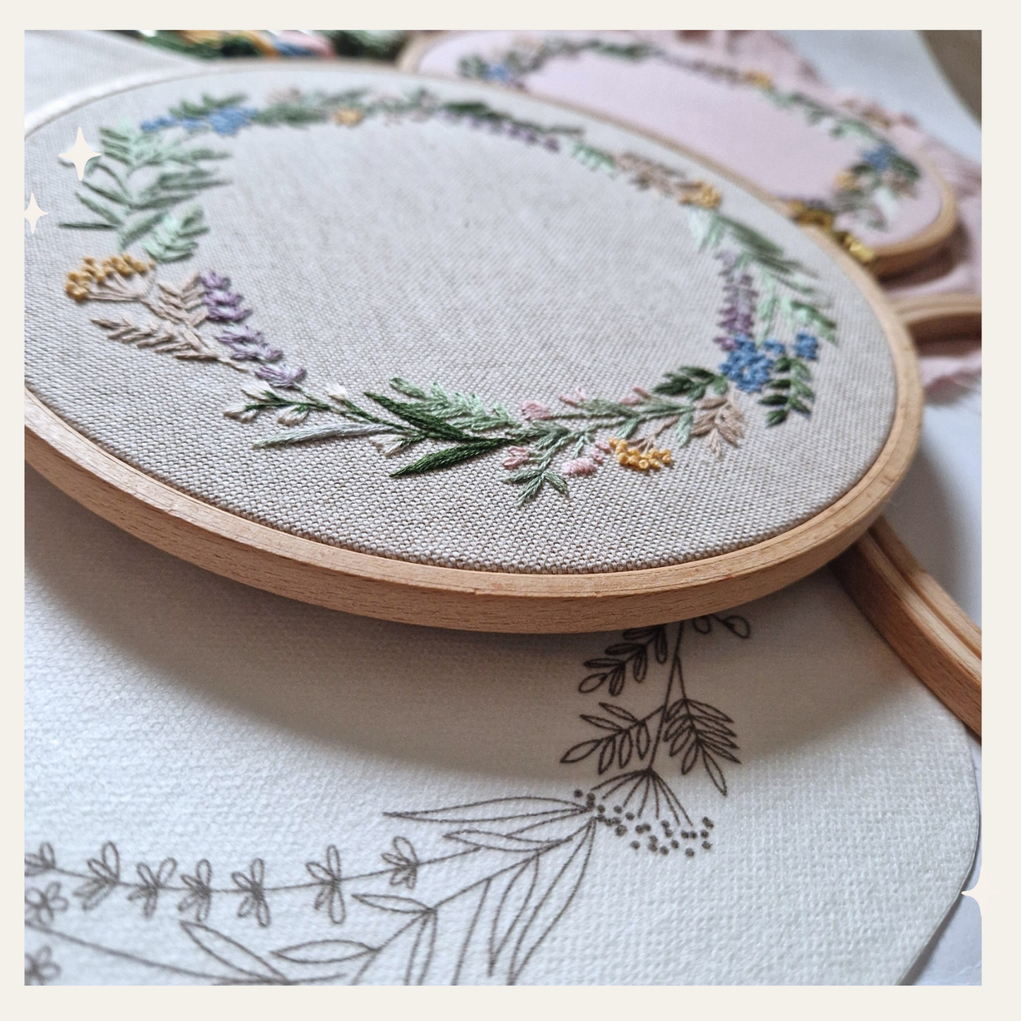 Stickaufkleber Wildblumenkranz