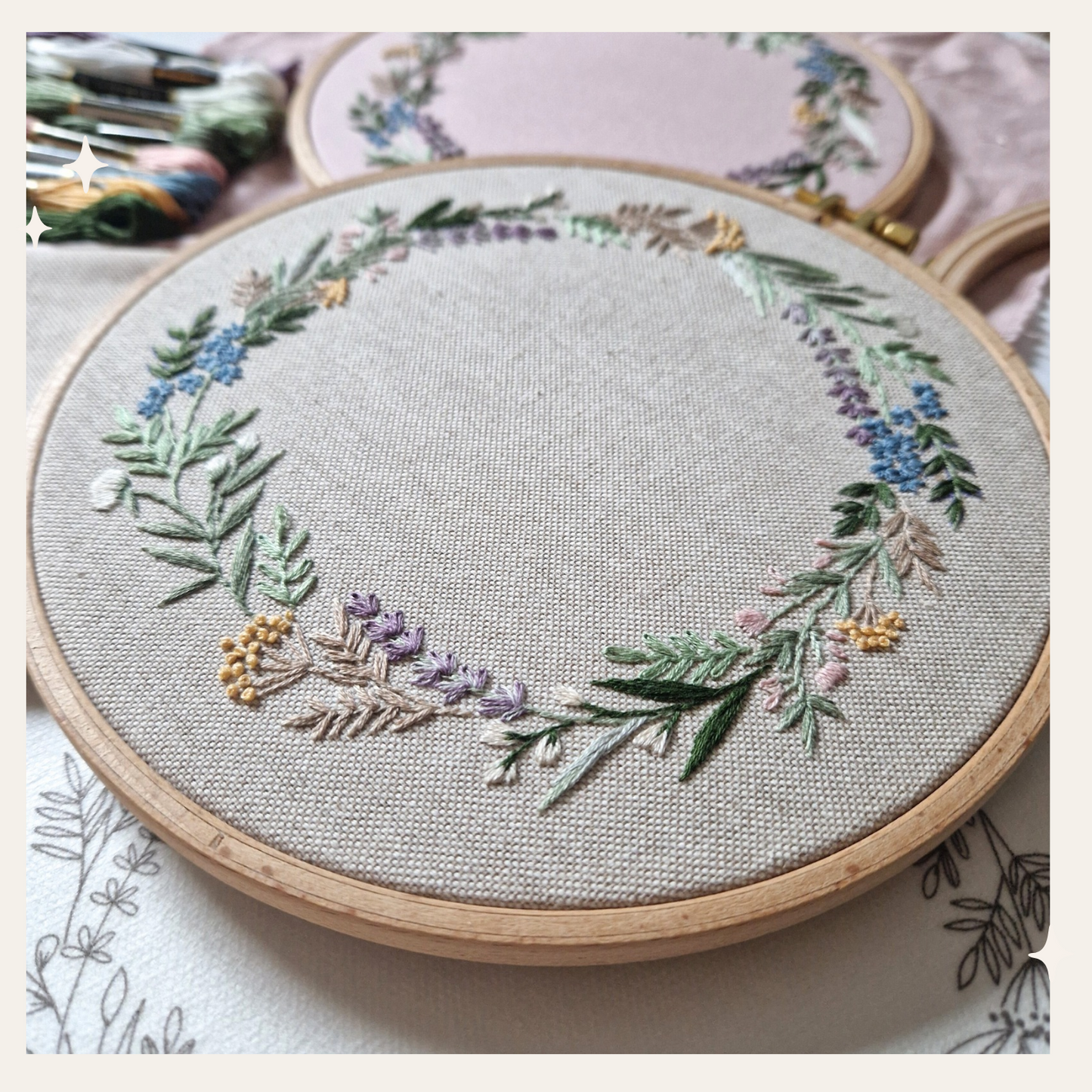 Wildblumenkranz Stickset