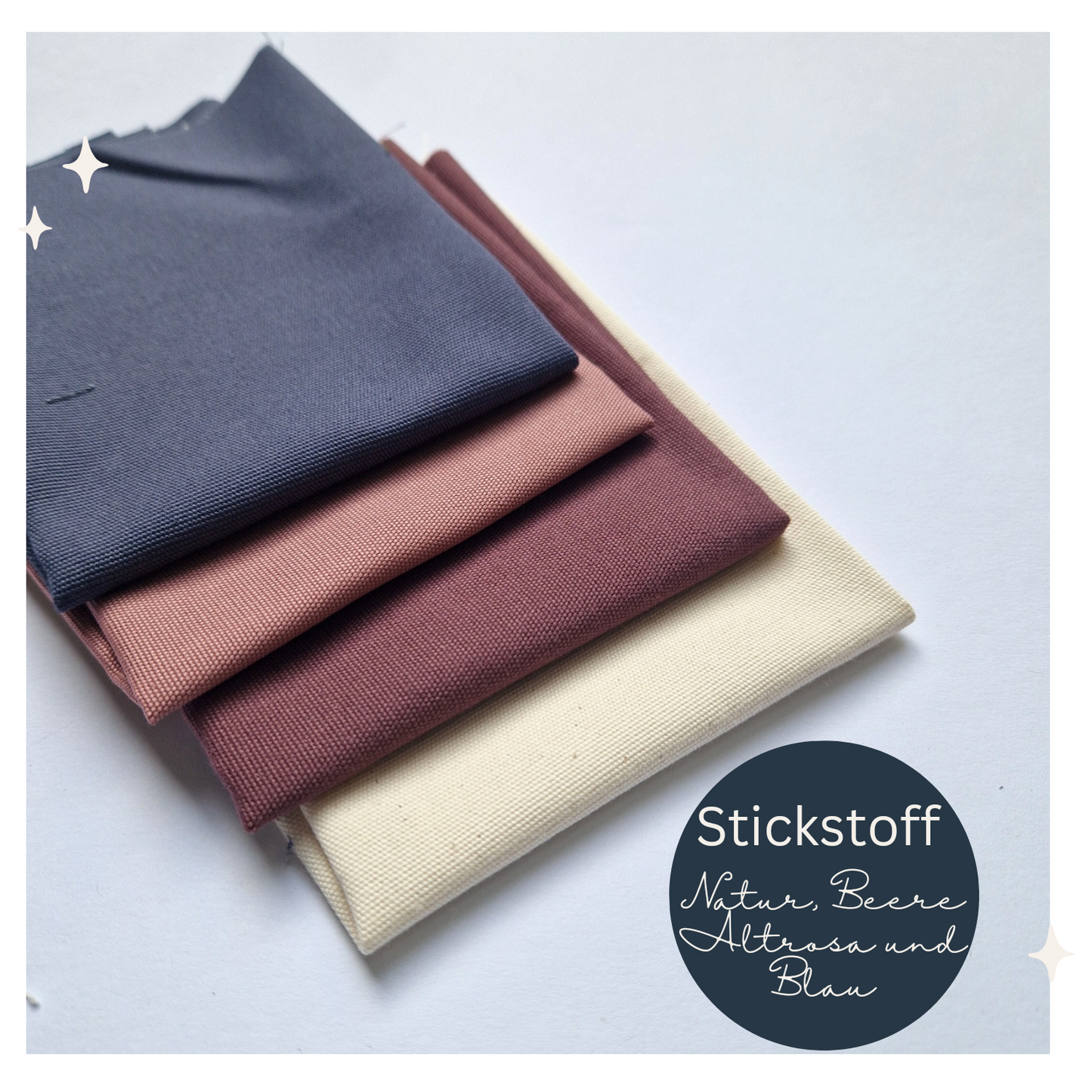 STOFFPAKET Natur /Rosa / Blau, Beere