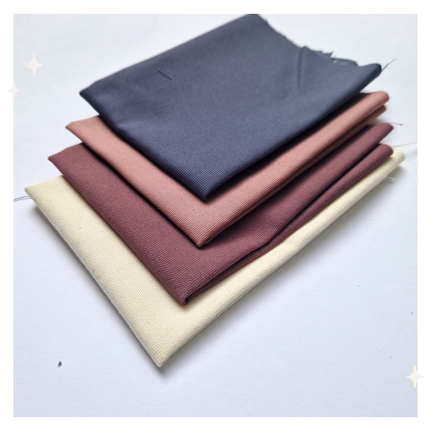 STOFFPAKET Natur /Rosa / Blau, Beere