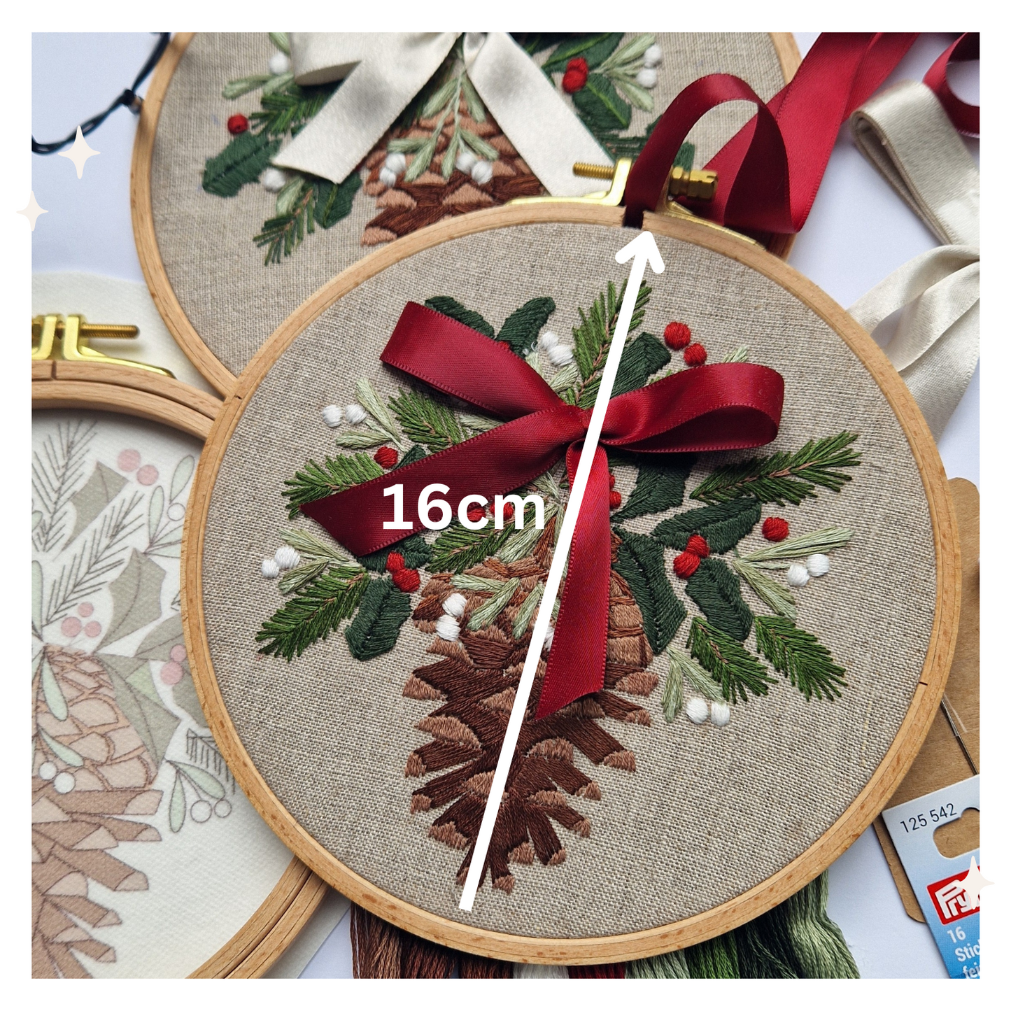 Stickaufkleber "Weihnachtszapfen" Stick and Stich