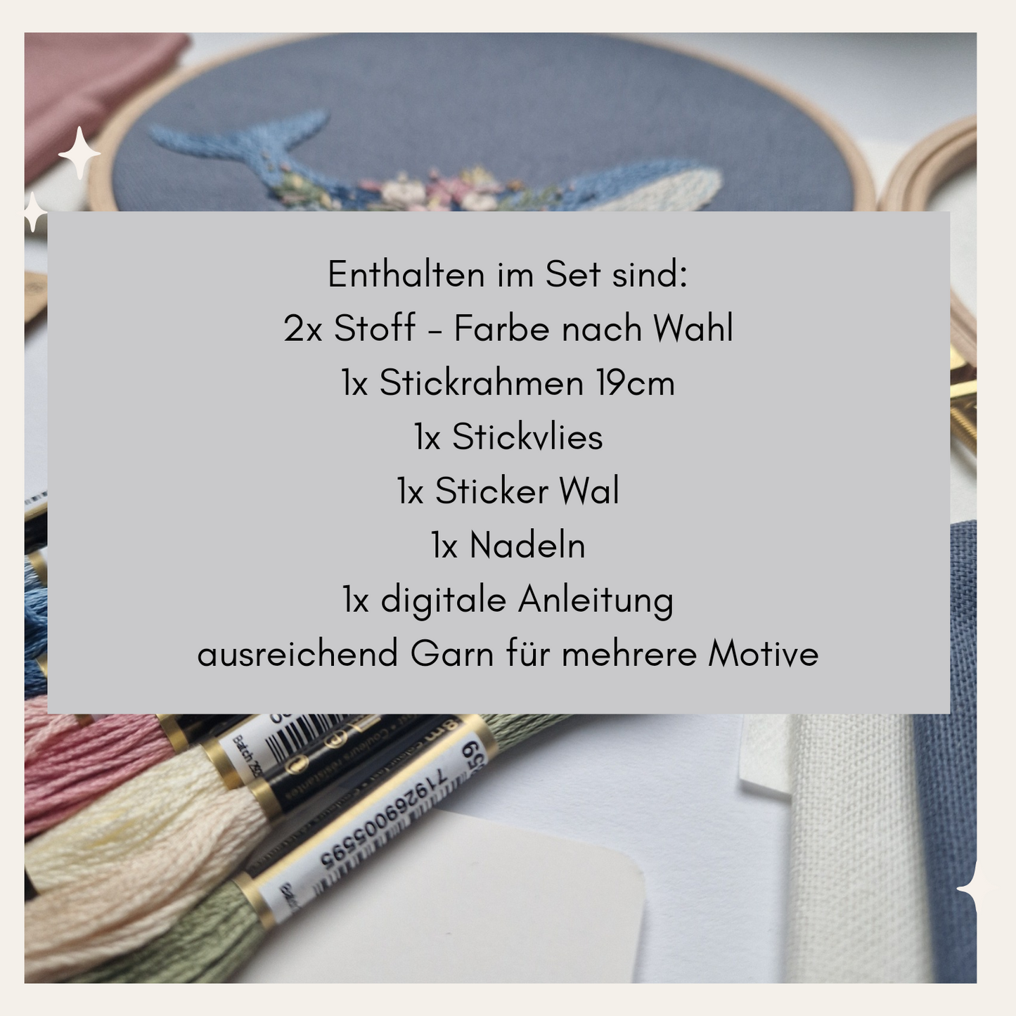 STICKSET Wal mit Blumen