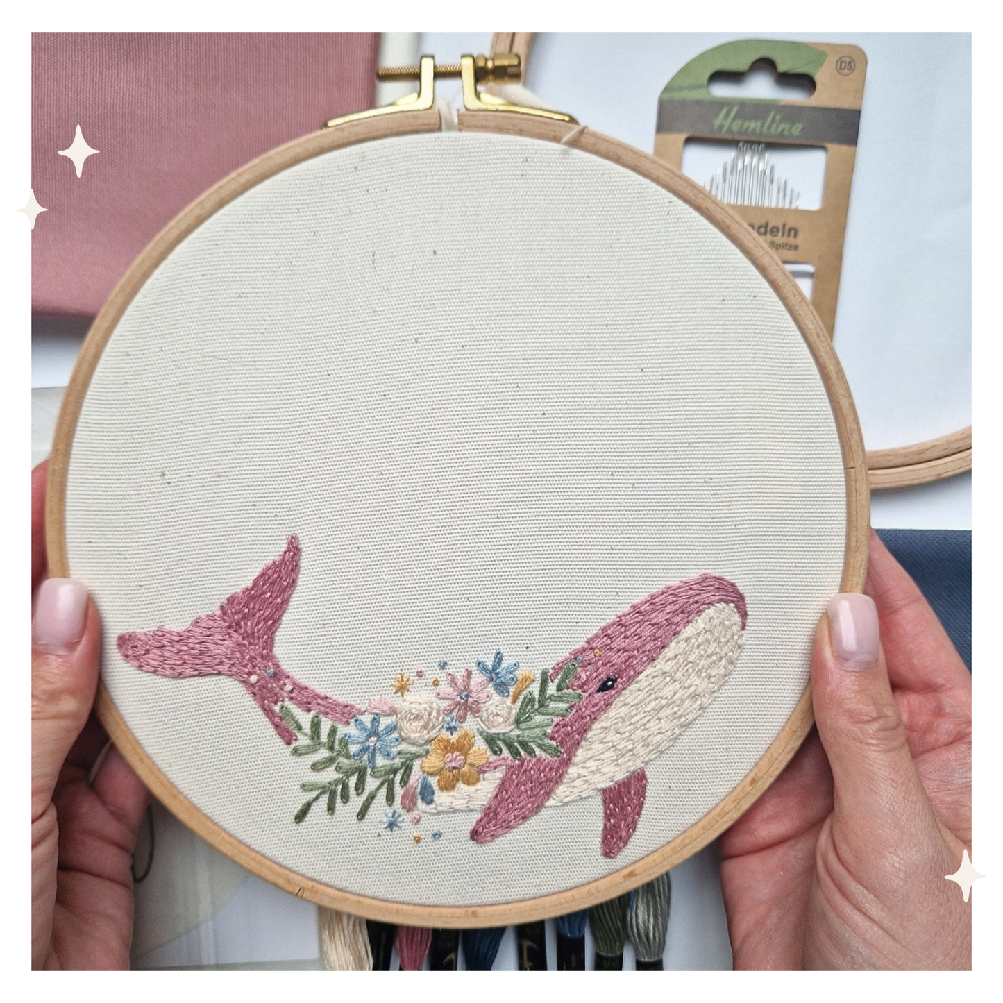 STICKSET Wal mit Blumen