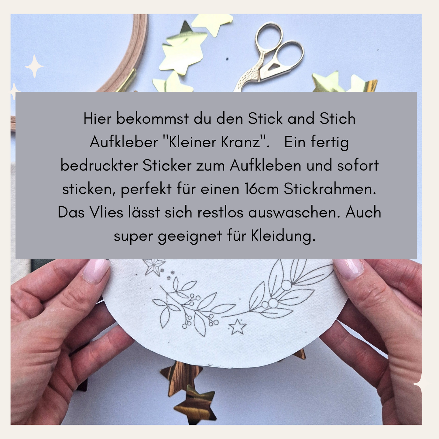 Stickaufkleber "Kleiner Kranz", Stick and Stich