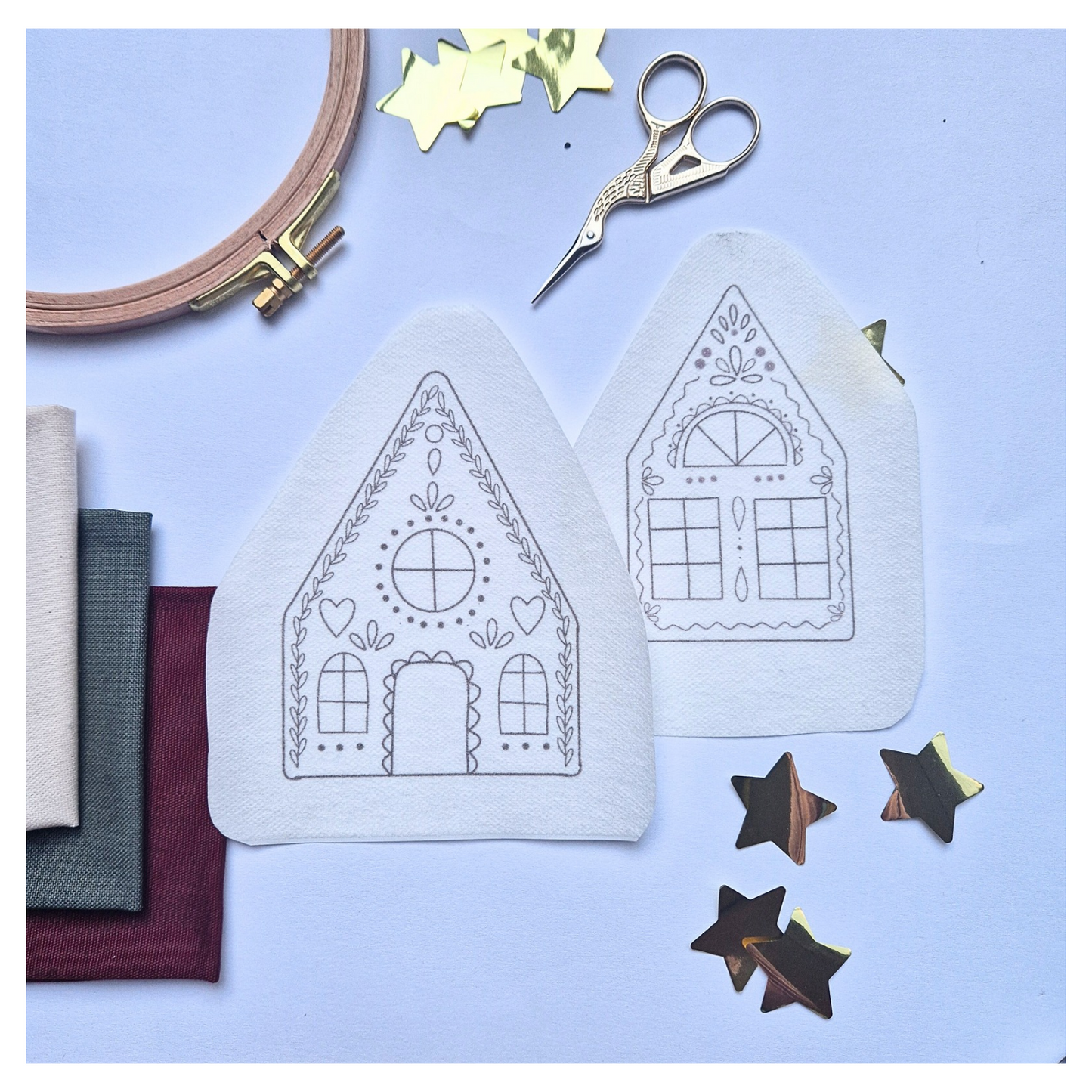 Stickaufkleber "Lebkuchenhaus", Stick and Stich