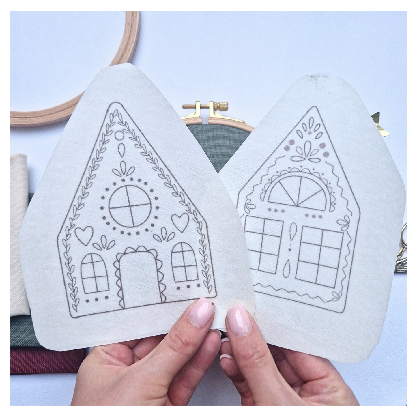 Stickaufkleber "Lebkuchenhaus", Stick and Stich