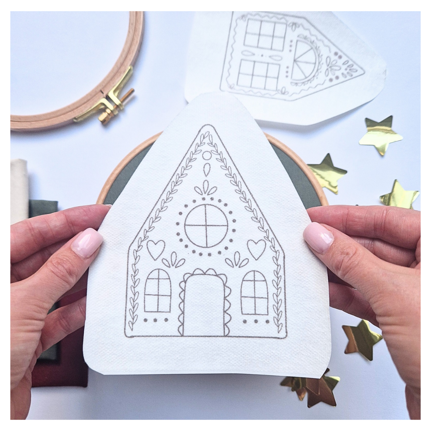 Stickaufkleber "Lebkuchenhaus", Stick and Stich