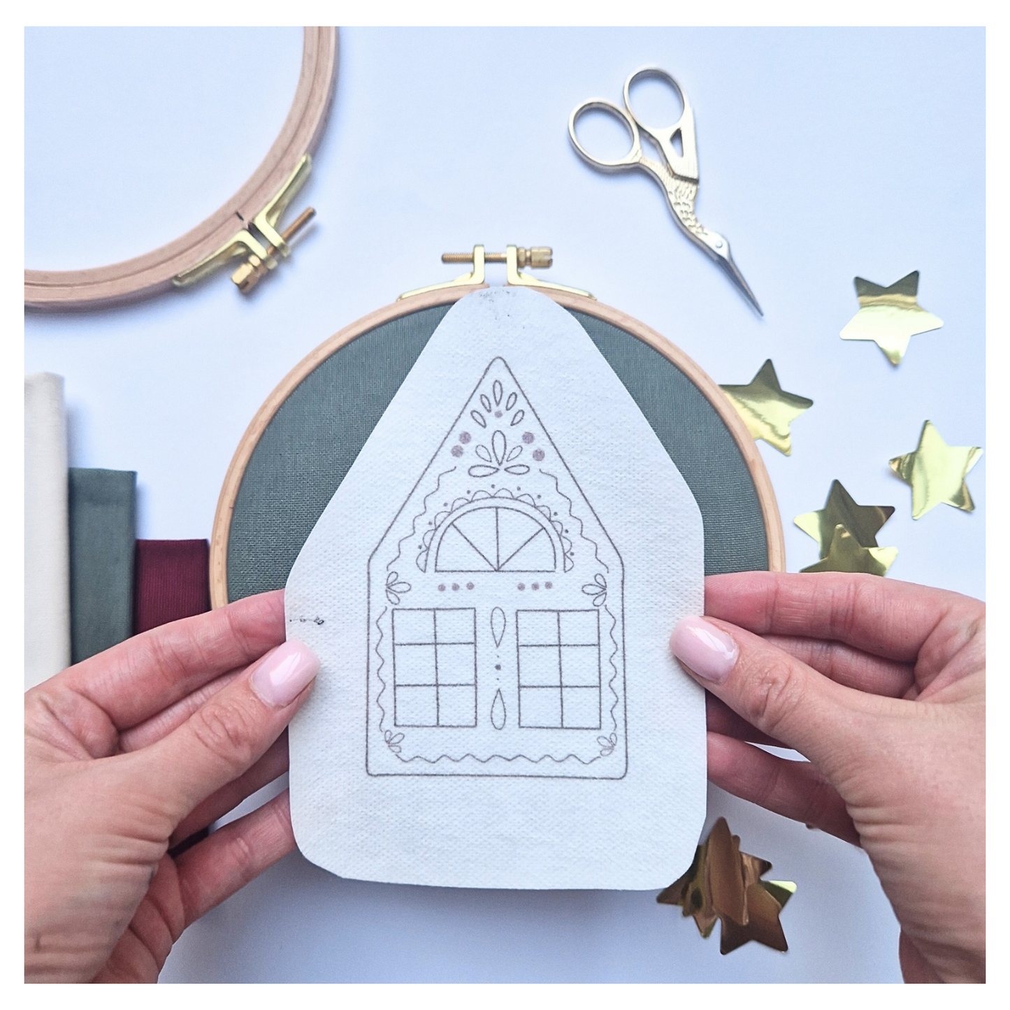 Stickaufkleber "Lebkuchenhaus", Stick and Stich