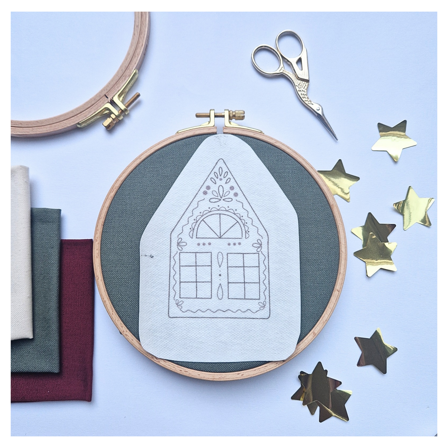 Stickaufkleber "Lebkuchenhaus", Stick and Stich