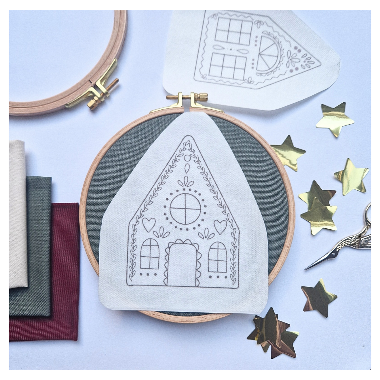Stickaufkleber "Lebkuchenhaus", Stick and Stich