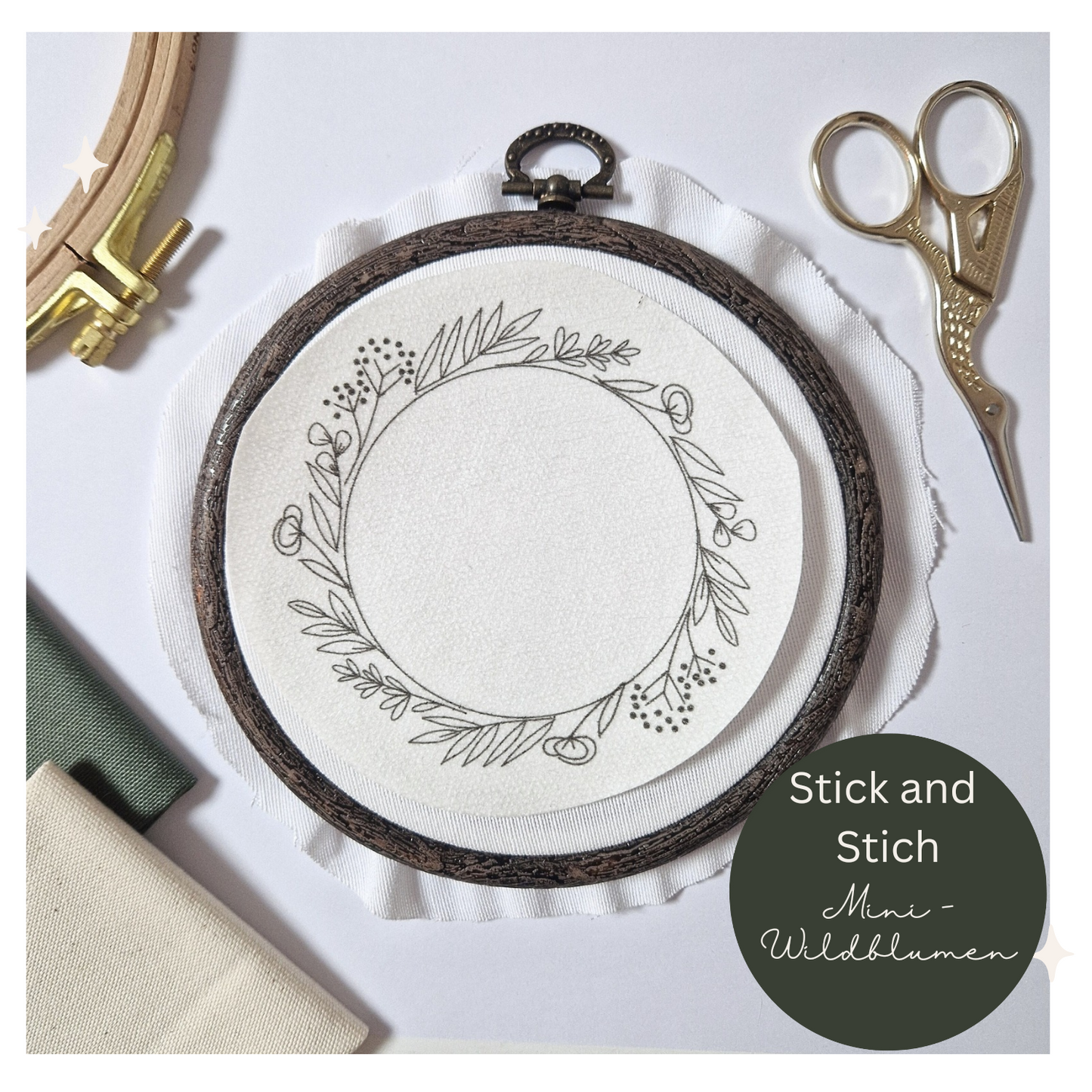 Stickaufkleber Mini-Wildblumenkranz