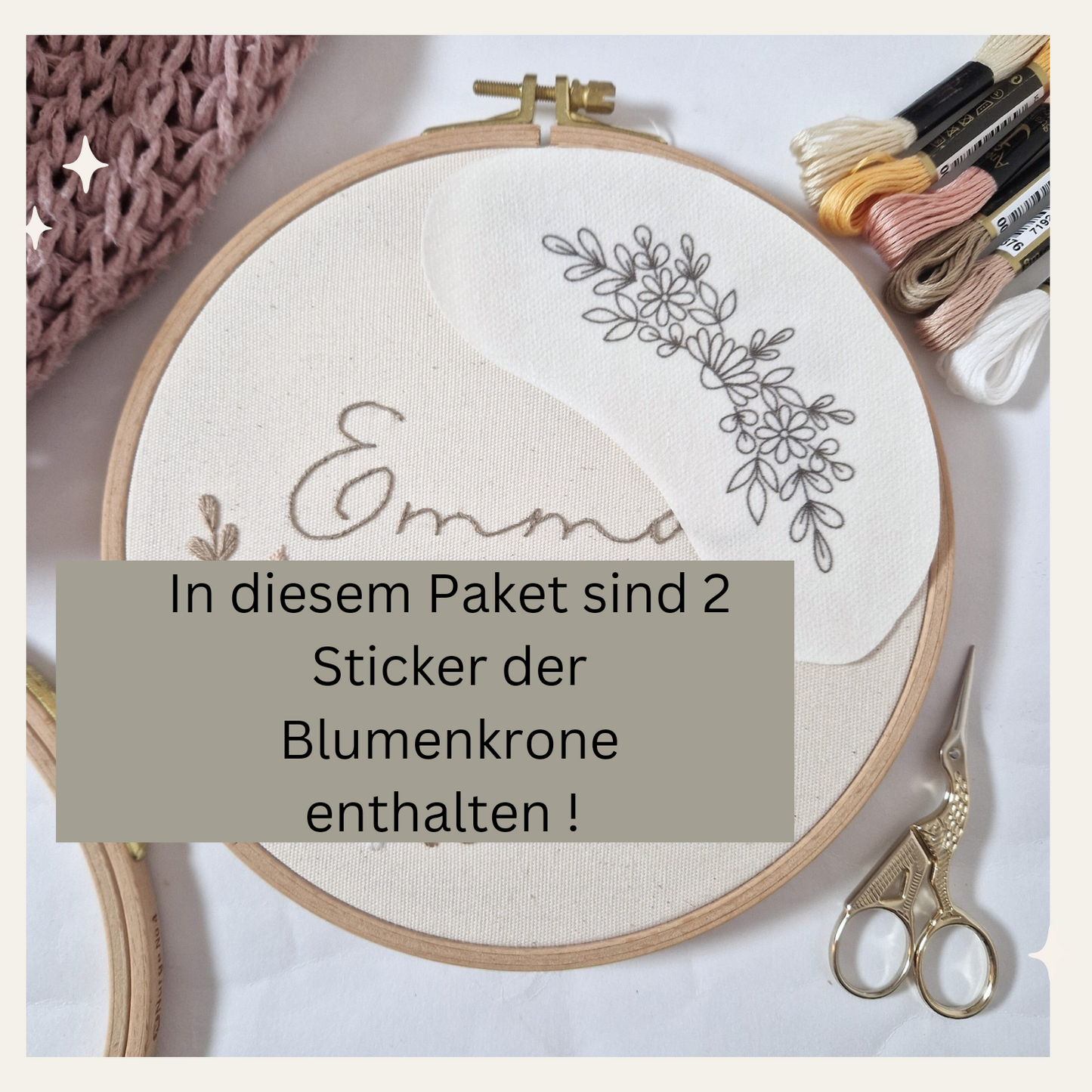 Stickaufkleber Blumenkrone
