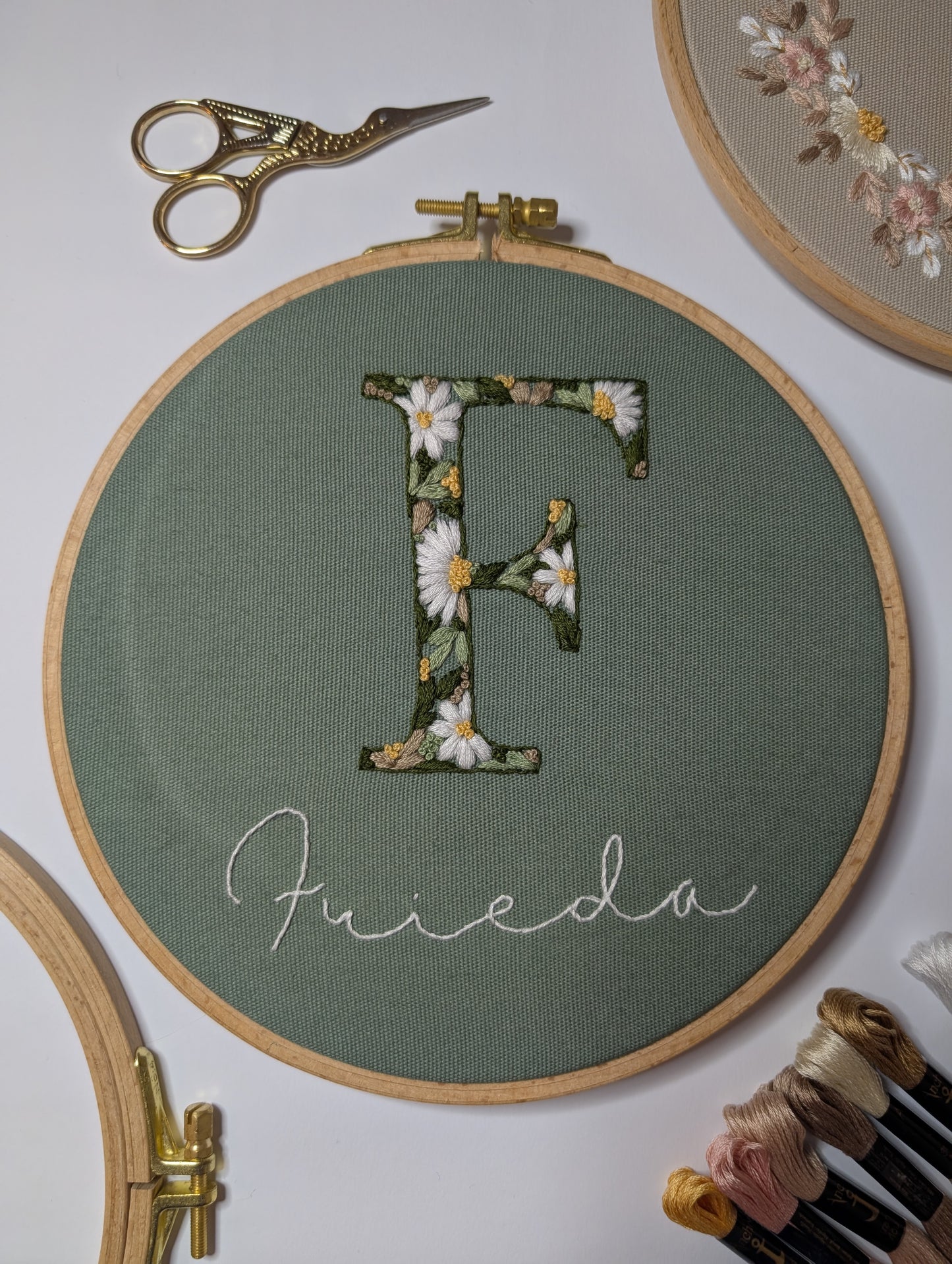 Stickaufkleber Buchstabe mit Blumen