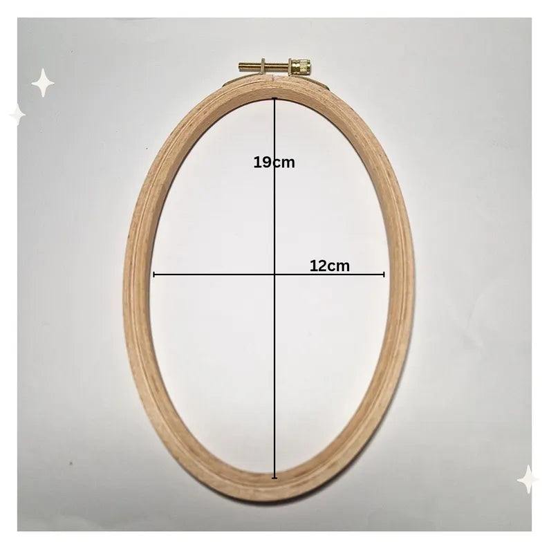 Stickrahmen 19cm oval, Buchenholz