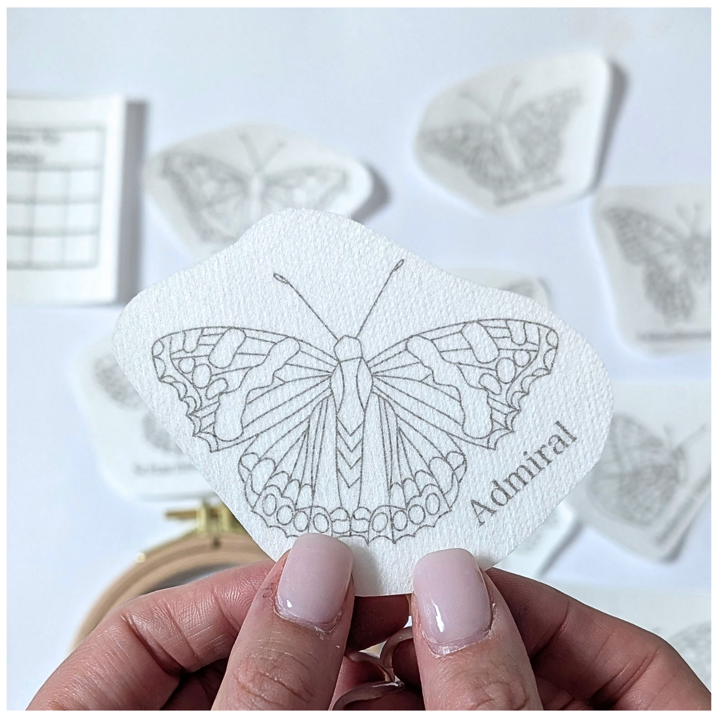 Stickaufkleber Schmetterling, Stick and Stich