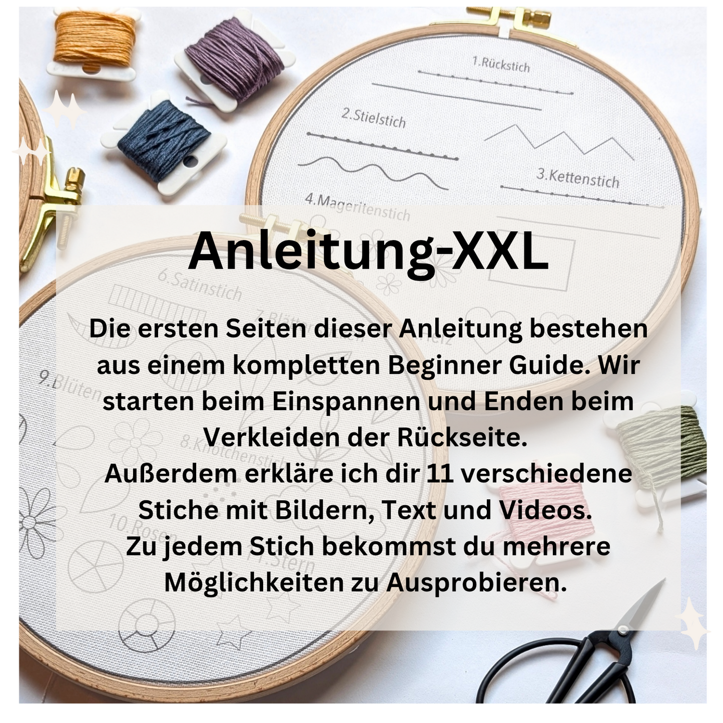 Digitale Anleitung Sticken für Anfänger XXL