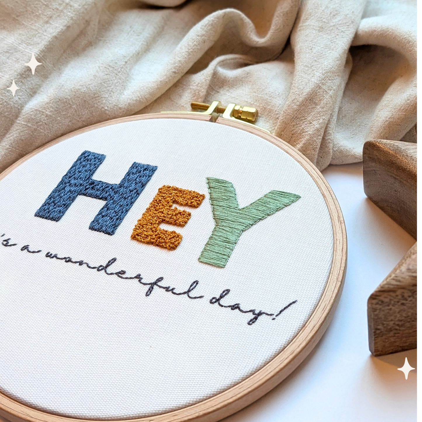 Stickbild HEY, Blau