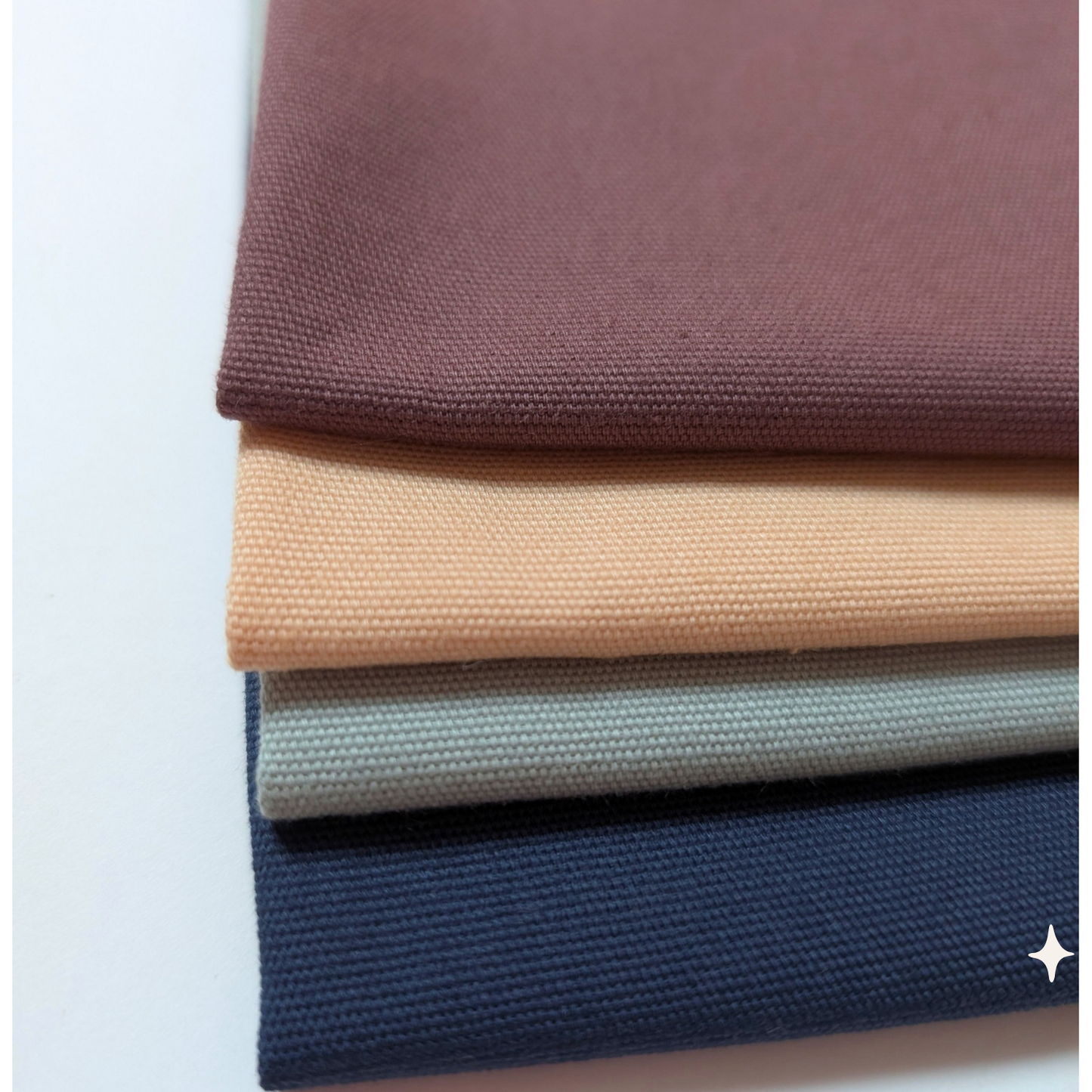 STOFFPAKET Pfirsich, Dunkelblau, Mauve, Silbergrau