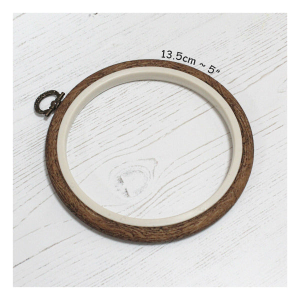 Stickring Flexi Hoop 9.5cm Nurge, Holzoptik