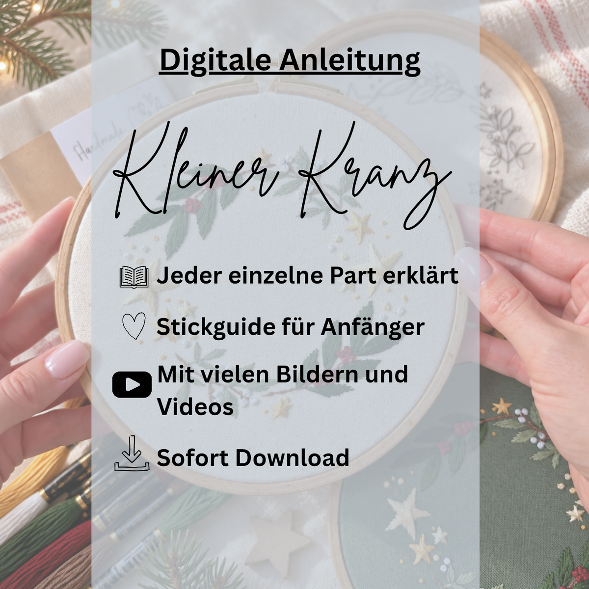 Digitale Stickanleitung Kleiner Kranz