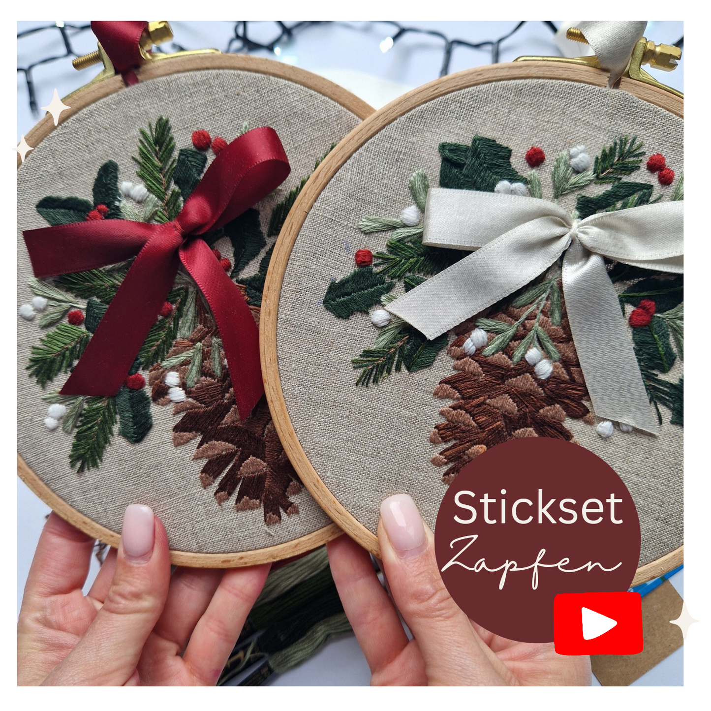 STICKSET Weihnachtszapfen