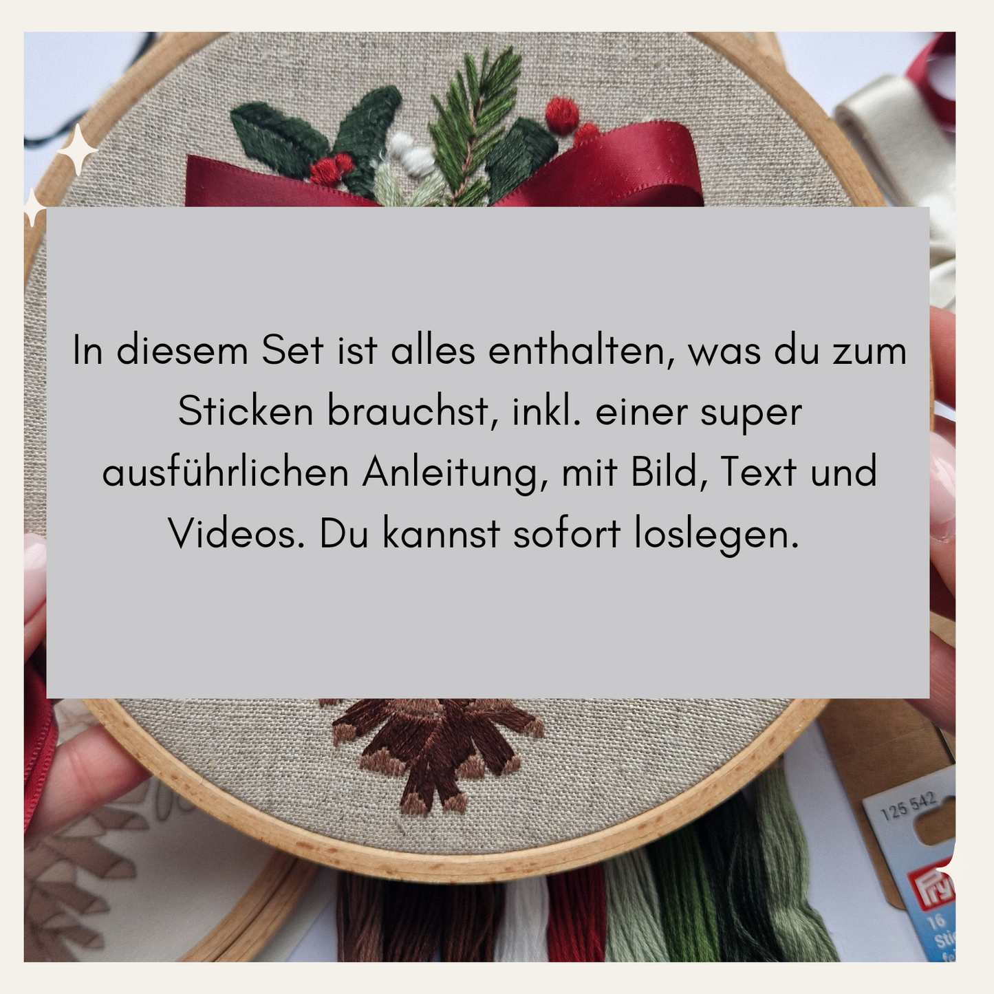 STICKSET Weihnachtszapfen