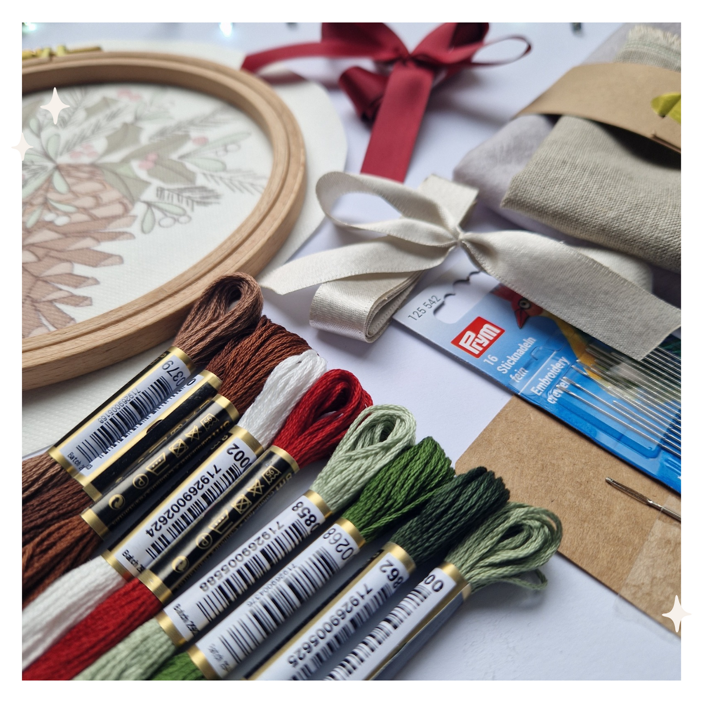 STICKSET Weihnachtszapfen