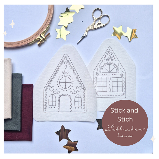 Stickaufkleber "Lebkuchenhaus", Stick and Stich