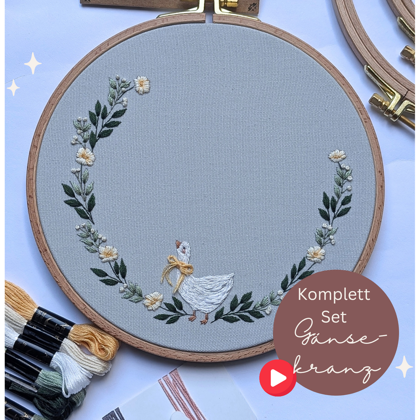 Stickset Anfänger Gänsekranz
