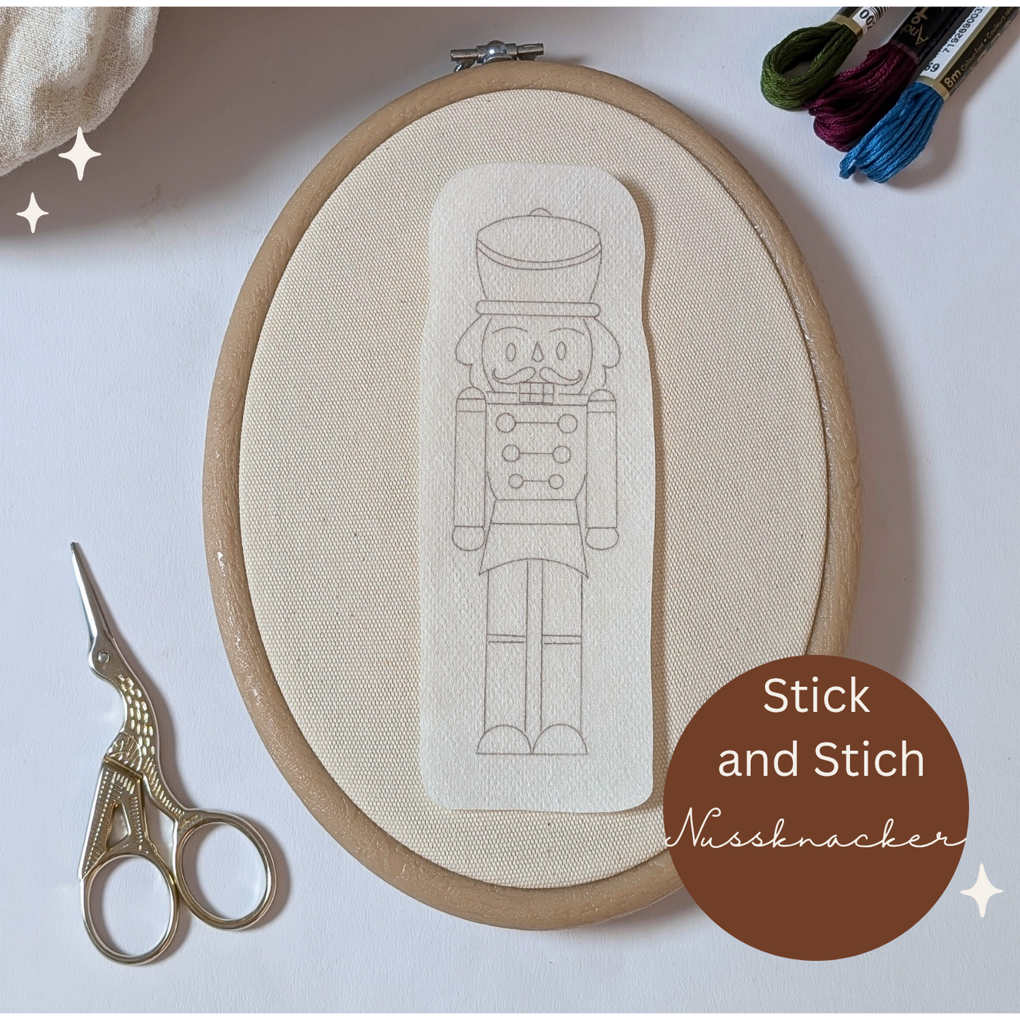 Stickaufkleber "Nussknacker", Stick and Stich