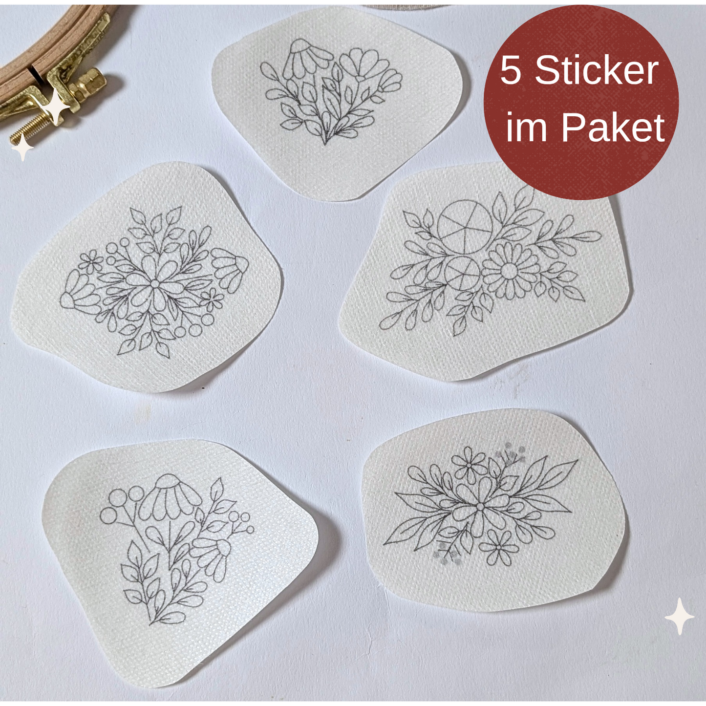 Stickaufkleber "Flowers ||", Stick and Stich