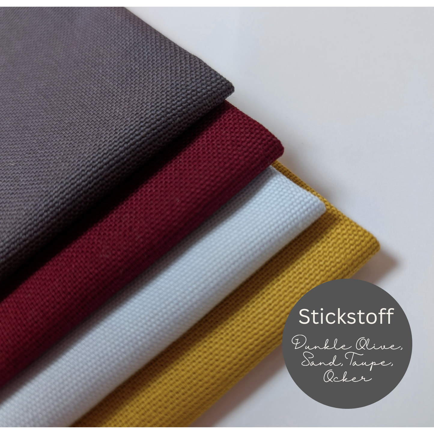 STOFFPAKET Ocker, Weinrot, Hellblau, Anthrazit