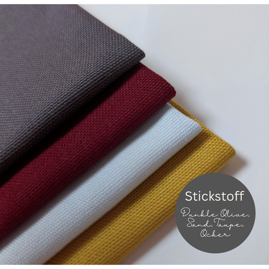 STOFFPAKET Ocker, Weinrot, Hellblau, Anthrazit