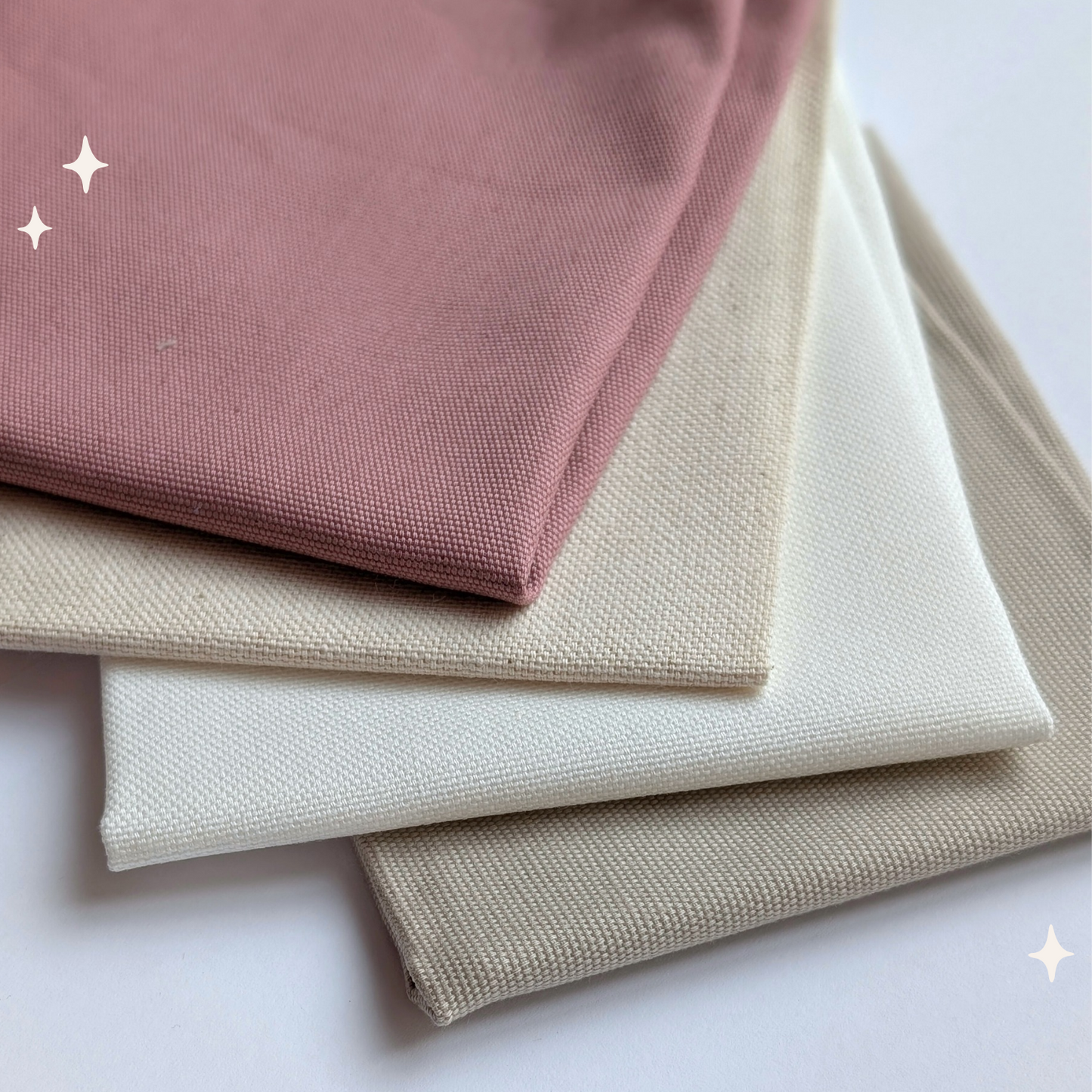 STOFFPAKET Natur, Sand, Weiß, Altrosa