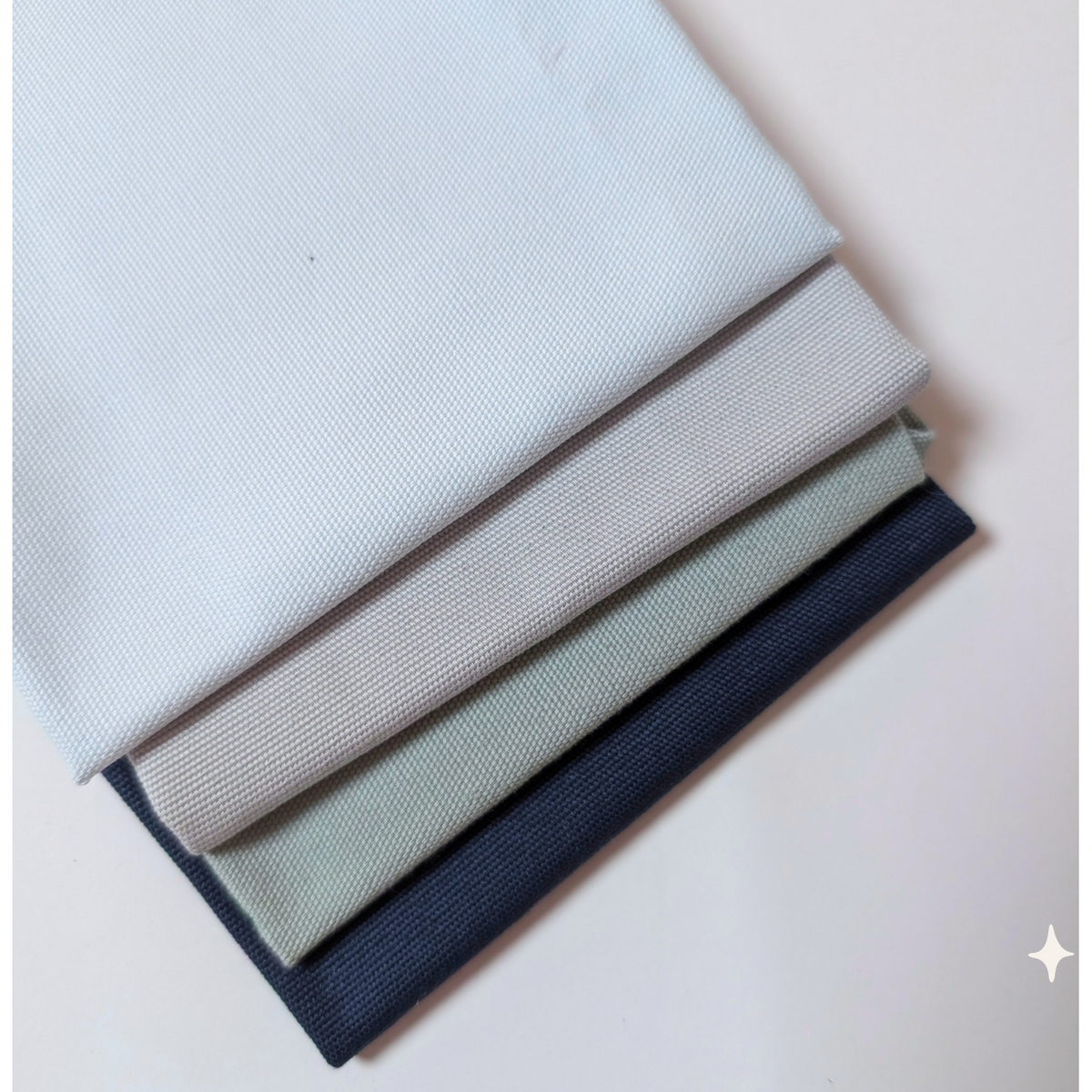 STOFFPAKET Hellblau, Stein, dunkel Blau, Silbergrau