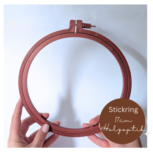 Stickring aus Kunststoff, Rotbraun Optik, 17cm Durchmesser 