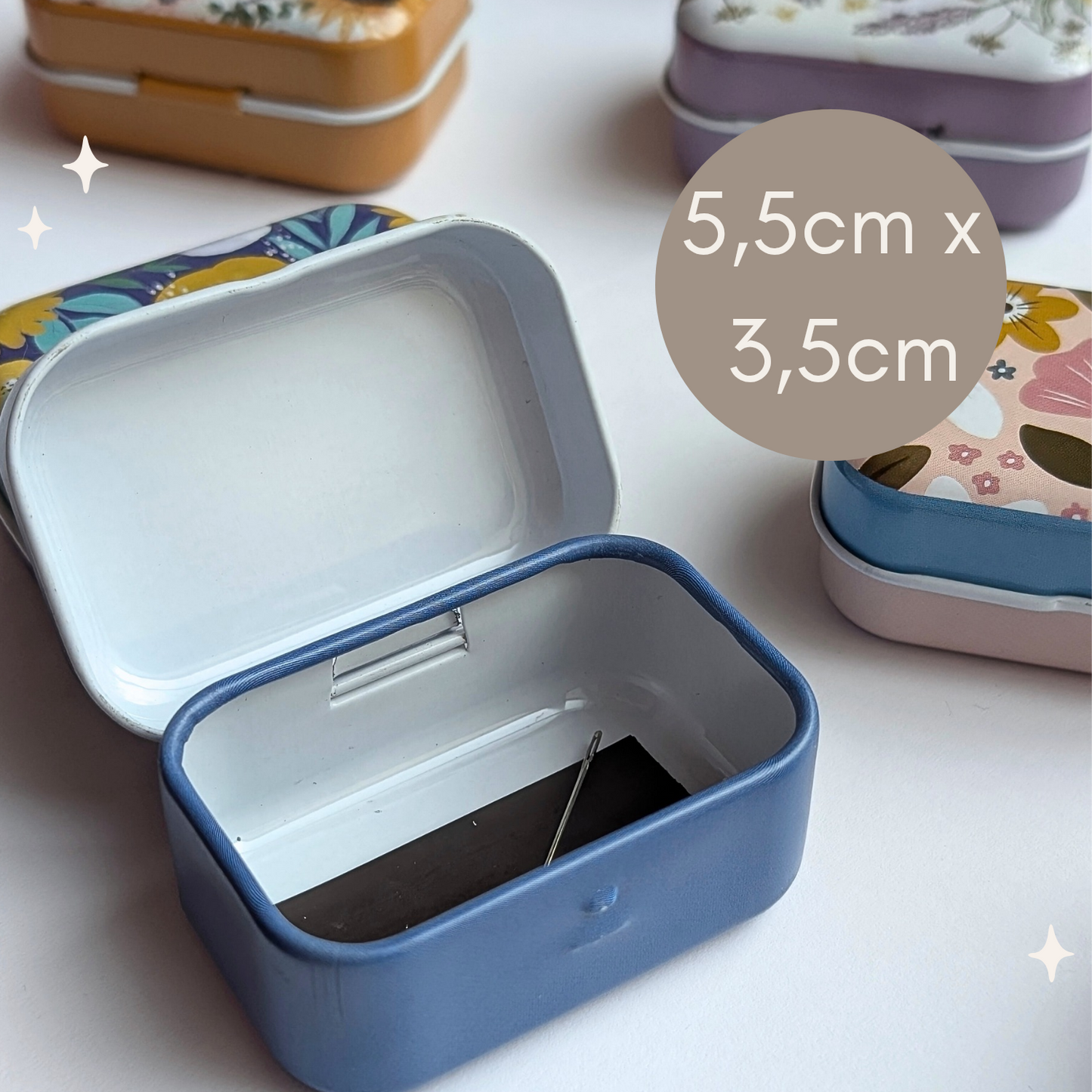 Kleine Nadeldose mit Magnetstreifen, Nadelaufbewahrung, buntes Nadelkästchen