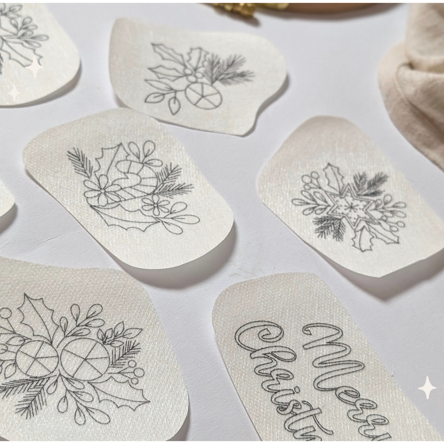 Stickaufkleber "Frohe Weihnachten", Stick and Stich