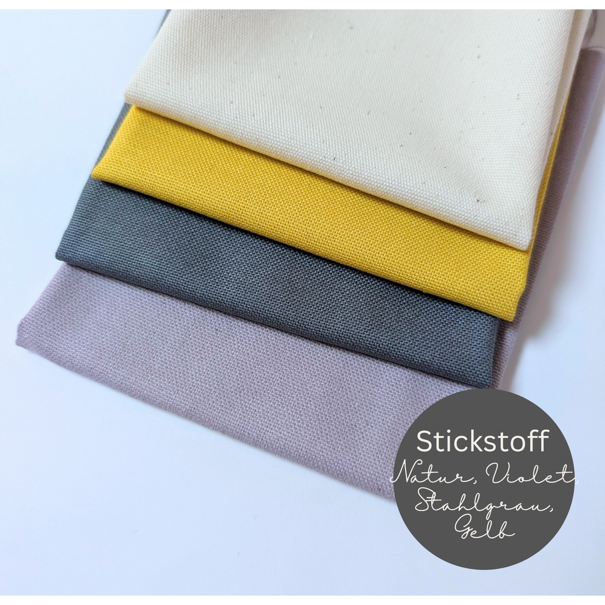 STOFFPAKET Natur, Senfgelb, Violet Stahlgrau