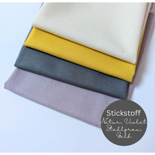 STOFFPAKET Natur, Senfgelb, Violet Stahlgrau