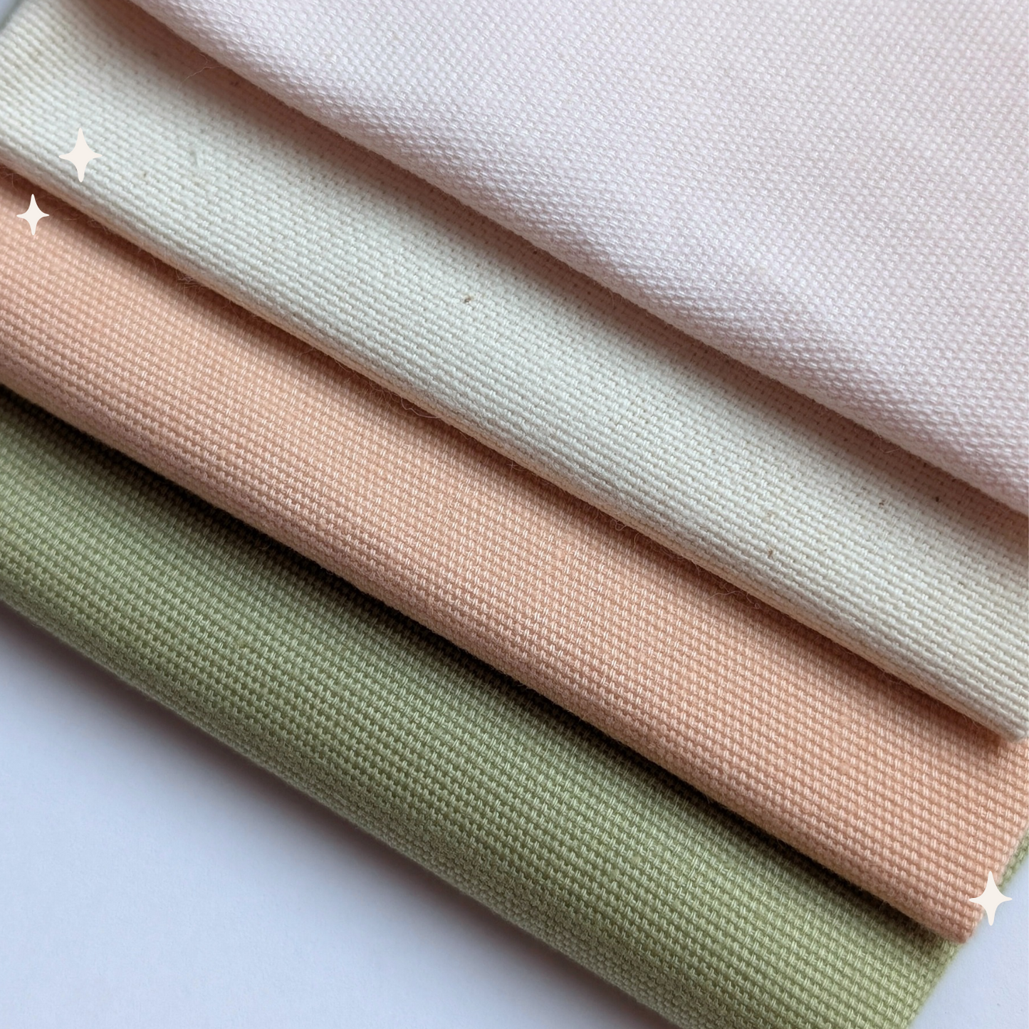 STOFFPAKET Hellrosa, Aprikot, Natur, Grassgrün