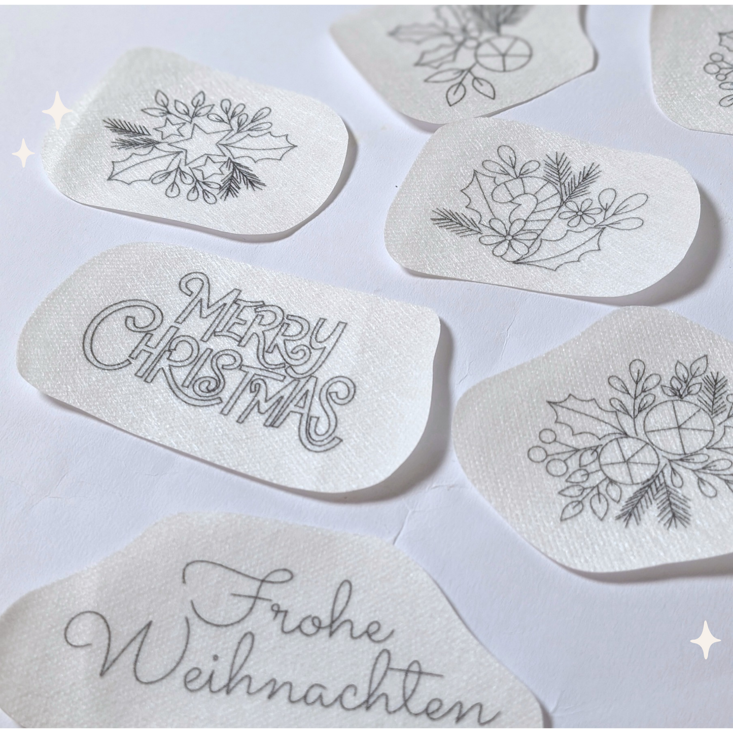 Stickaufkleber "Frohe Weihnachten", Stick and Stich