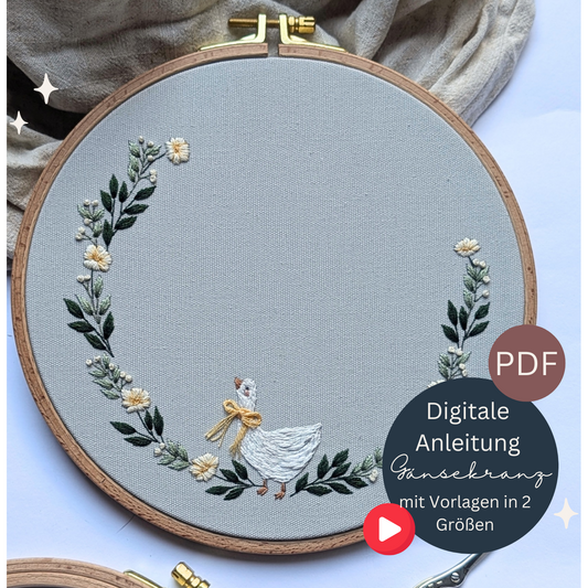 Digitale Stickanleitung Gänsekranz